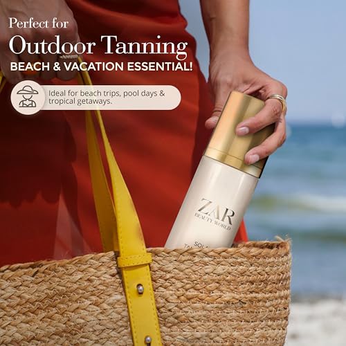 Image of ZAR Solar Tanning Oil with SPF, Tanning Accelerator for Beach and Ski, Outdoor Sunscreen Spray for Face and Body, Travel Size, Luxury Floral Scent, 100 ml / 3.4 oz