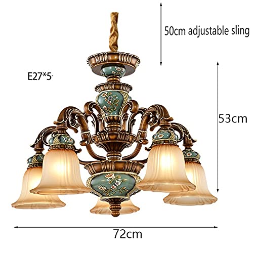 Omoons Chandelier Retro Attic Resin Chandelier Zinc Alloyglass Lights Nordic Modern Simple Retro Home Lighting Lamp Bedroom Bathroom Kitchen Living Room Cafe Bar Restaurant Hanging Light Ceil #TOP2