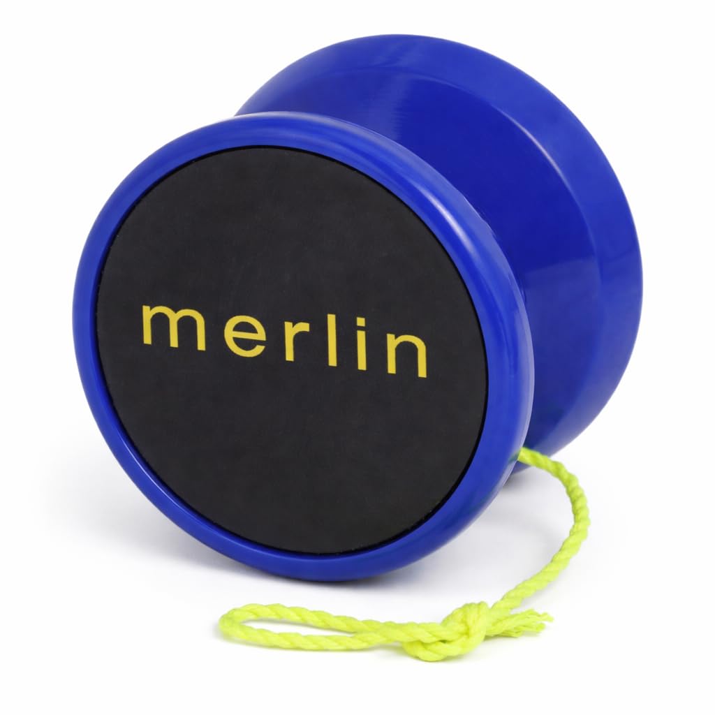 Merlin Yoyo Professional & Responsive with Narrow C Bearing, Silicone Response System – Extra String Included – Trick Yoyo for Beginners & Skill Play (Blue)