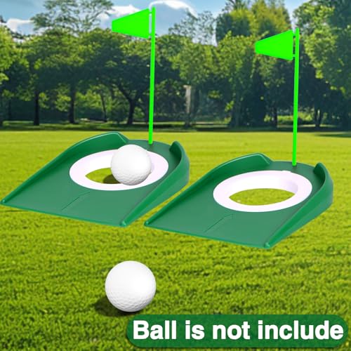 Image of Golf Putting Green Indoor Set, 2 Pack Cup with Flag, Practice Training Aids for Indoor Outdoor, Hole Putter Regulation Cup for Office