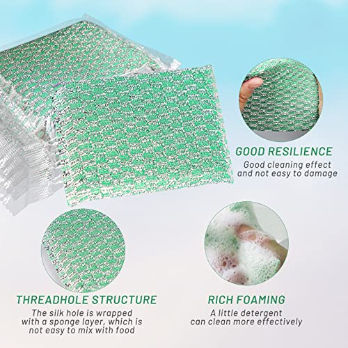 Image of (68 Pack) Kheoxusa Individually Wrapped Sponges,Sponges Individually Wrapped, Individually Wrapped Kitchen Sponges for Home Kitchen Scrub Dish Dishes Dishwashing Cleaning Non Scratch Sink Bulk (Green)