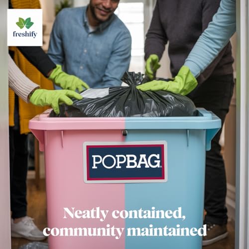 Image of POPBAG Heavy Duty Garbage Bags By Freshify | 450 Pcs | Small - 17 x 19 inch | 30 Bags X 15 Rolls | Black | Leak-Proof And Tear-Resistant Dustbin Bags | Home And Office Mutli Purpose Use (Pack Of 15)