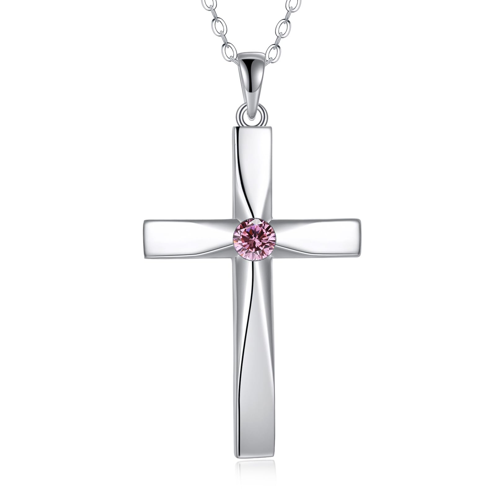 Collier croix en argent 925 pendentif géométrique de qualité - 7