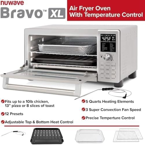 Nuwave Bravo Air Fryer Toaster Oven with Customizable Heating