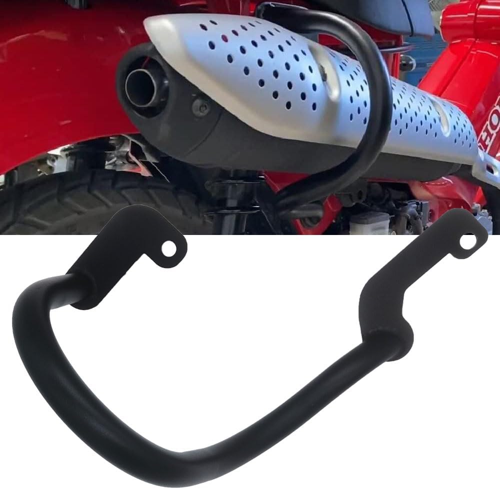 Black Exhaust Crash Bar Guard Compatible with 2019-UP Honda CT125 Trail 125 Hunter Cub