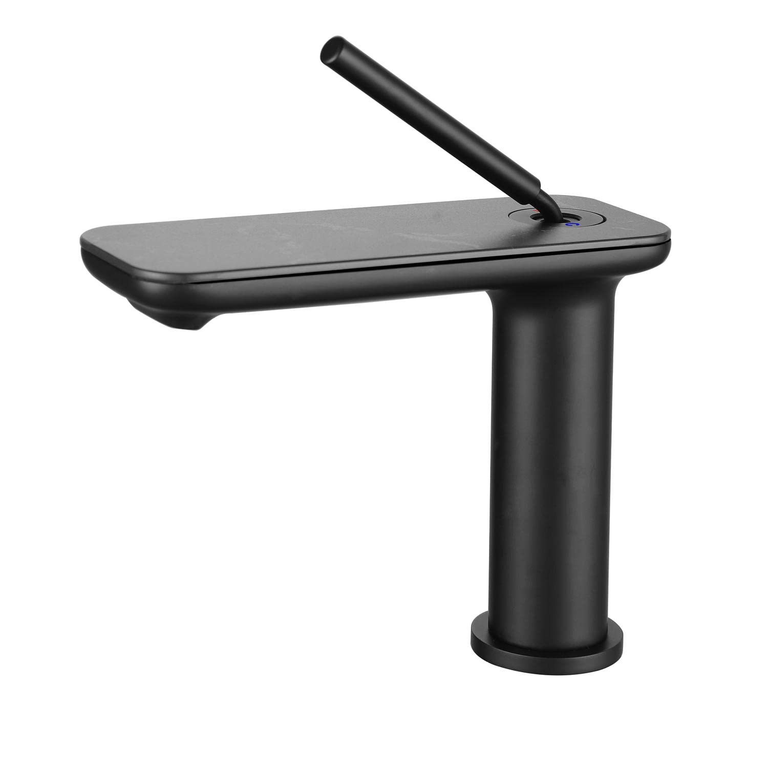 Mitigeur de lavabo moderne en laiton et marbre noir pour eau chaude et froide
