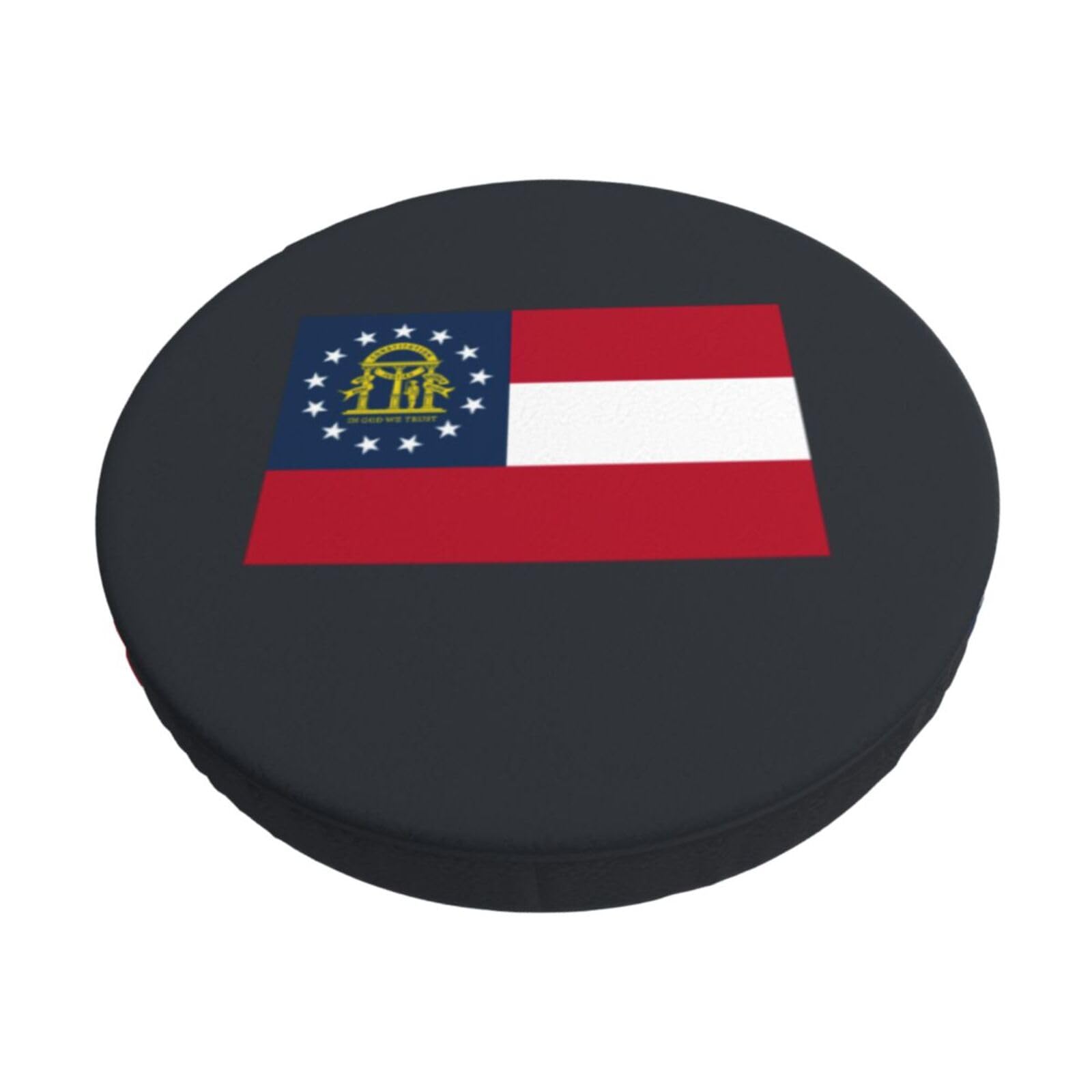 ACVnbm Georgia Flag Print Round Bar Chair Cushion Cover, Elastic Chair Protector For Kitchen Bar Dining