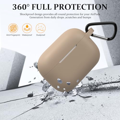 Image of Meliya for AirPods Pro 2 /1 Gen (2023 /2022 /2019) Case Cover with Cleaning Kit and Keychain, Soft Silicone Case Compatible with Airpods Pro 2 (USB-C /Lightning Cable) - Milk Tea