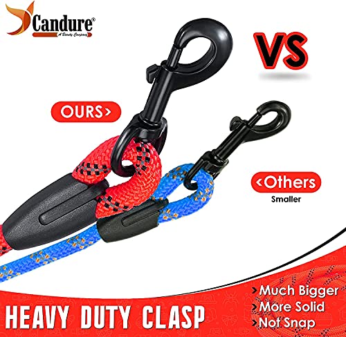 Candure Hundeleine für Große und Kleine Hunde - Trainingsleine, Bissfest, Schleppleine Rund mit Weich Gepolsterter, Tauleine 1.5M Dog Leash Hausleine