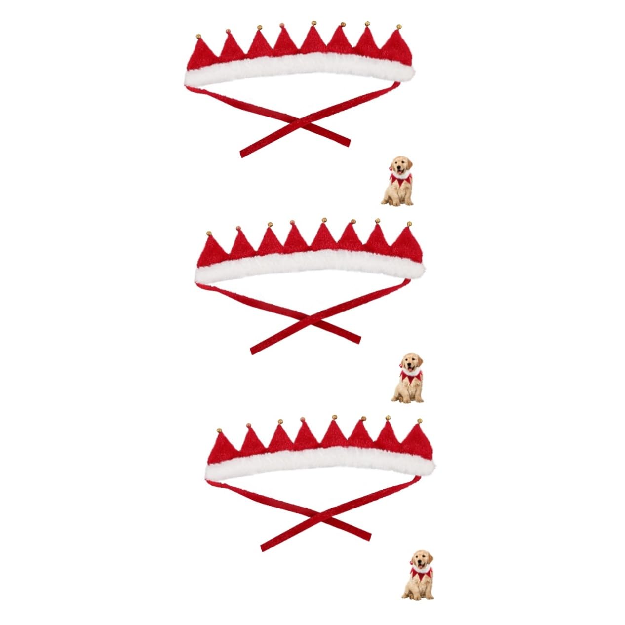 Sosoport 3pièces Collier De pour Animaux avec Clochettes Accessoire pour Chiens Et Écharpe De Fête pour Célébrations Photos