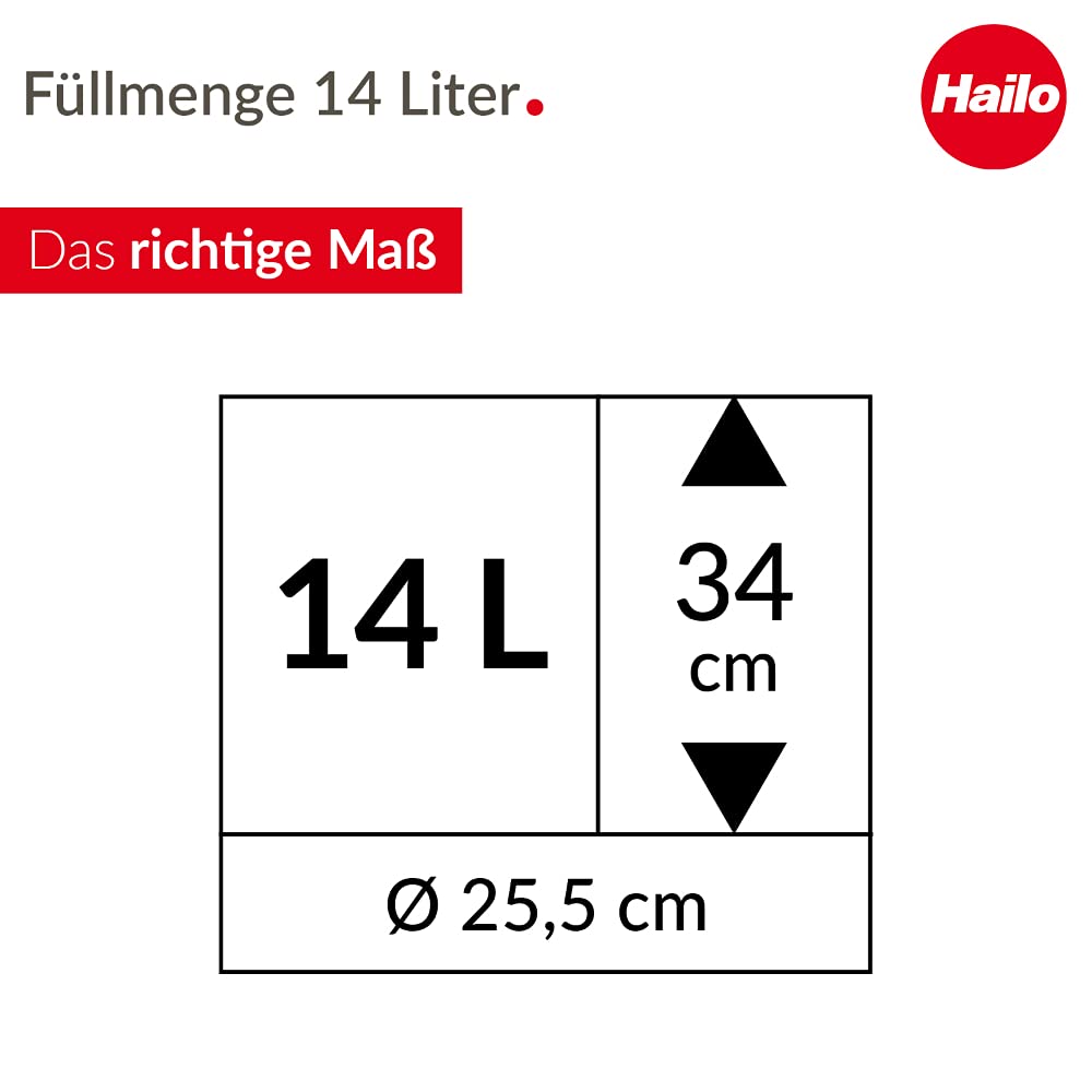 Hailo ProfiLine Safe M Flammenlöschender Papierkorb (aus Stahlblech, Deckel schwarz, 14 Liter) 0915-422