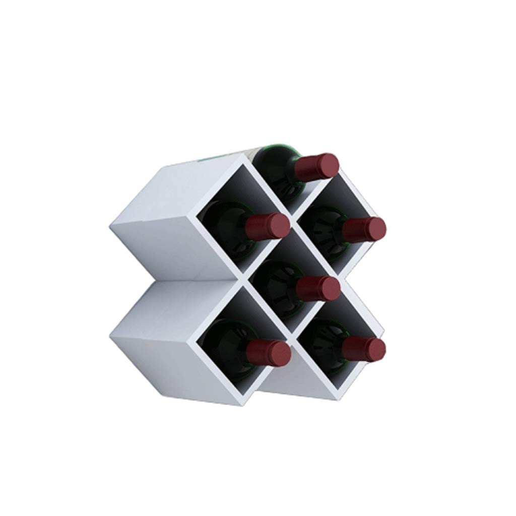 MYBA Wine Rack Wine Lattice Wine Rack Countertop Free-stand Wine Storage Holder, Space Saver Protector For Red Wines - White Wine Bottle Holder (Color : White, Size : 5 grids)