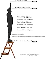 Vista 8 de Taburete de 3 escalones para el hogar Silla plegable de madera engrosada biblioteca escalera silla portátil ligera herramienta escalera escalera