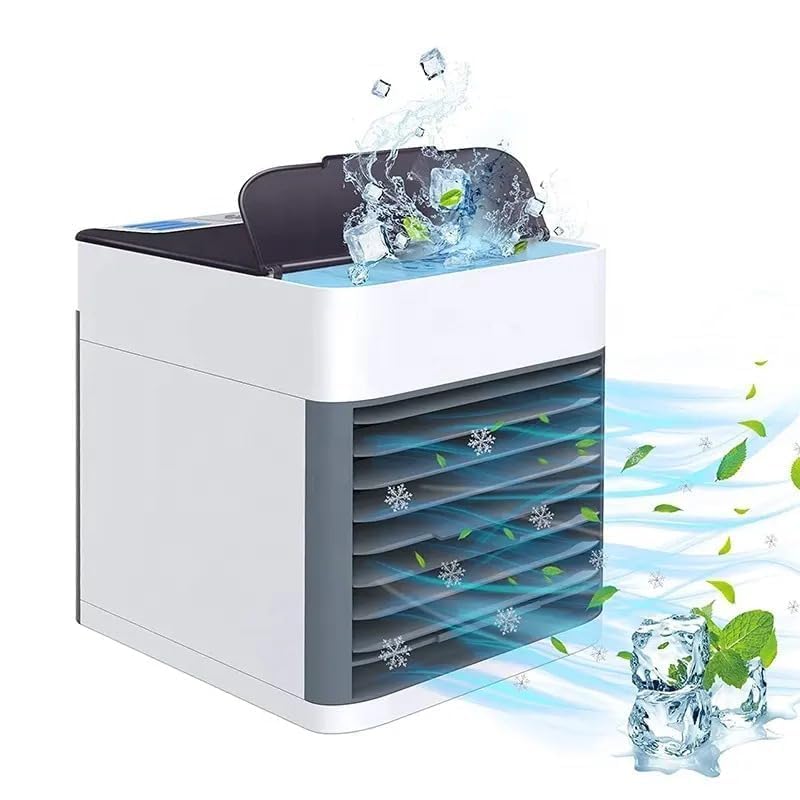 Image of Portable Air Cooler - 3-in-1 Evaporative Mini Air Conditioner with 3 Speeds, USB Powered Personal Space Cooler, LED Night Light for Bedroom, Office, Kitchen & Camping