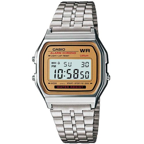 Casio Men's A159WA-9 Silver Stainless-Steel Quartz Watch with Digital Dial