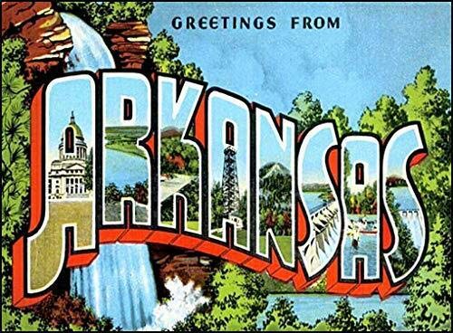 Imán Vintage Greetings from Arkansas 3x5 pulgadas miniatura 1