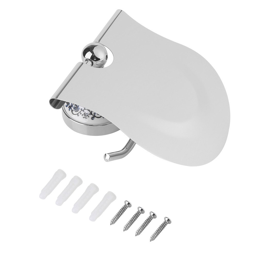 Asixx porta carta igienica, Porta carta igienica carta igenica WC in acciaio inox con coperchio per e bagno camera, Oro/Argento argento