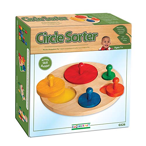 Guidecraft Circle Sorter - Shape and Color Puzzle for Toddlers - Kids Early Learning and Development Toy, Wooden Educational Set - Image 5