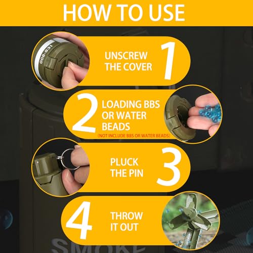 Gunyoo M18 Granate Spielzeug Kunststoff Handgranaten Spielzeug für Outdoor CS Spiel Cosplay Requisiten Geschenk 14+ (Green)