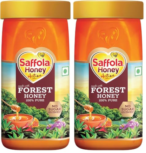 Image of Saffola Honey Active, 500g, Made with Sundarban Forest Honey, 100% Pure Honey, No sugar adulteration, Natural Immunity booster (Pack of 2)