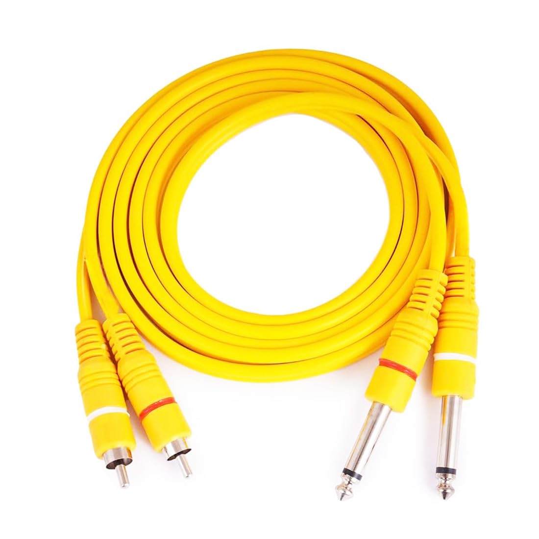 Imaashi Dual Mono 1/4 Inch TS to Dual RCA Stereo Audio Cable Professional Interconnect Cord for Mixer, Amplifier, Speaker, DJ Console, Home Theater, Studio Equipment Noise-Free Sound
