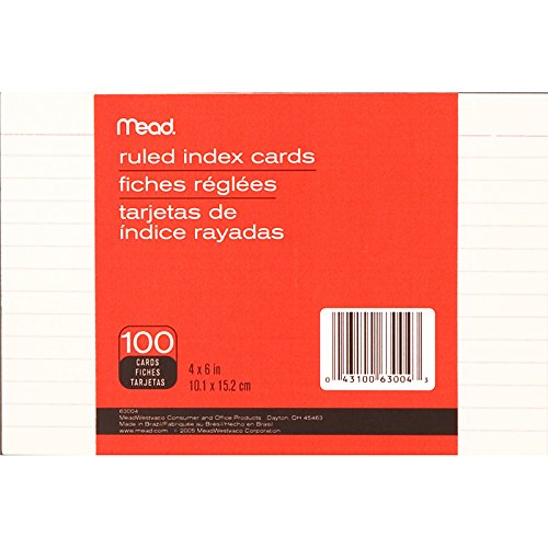 MeadPRODUCTS LLC MEAD INDEX CARDS 4 X 6 RULED (Set of 6)