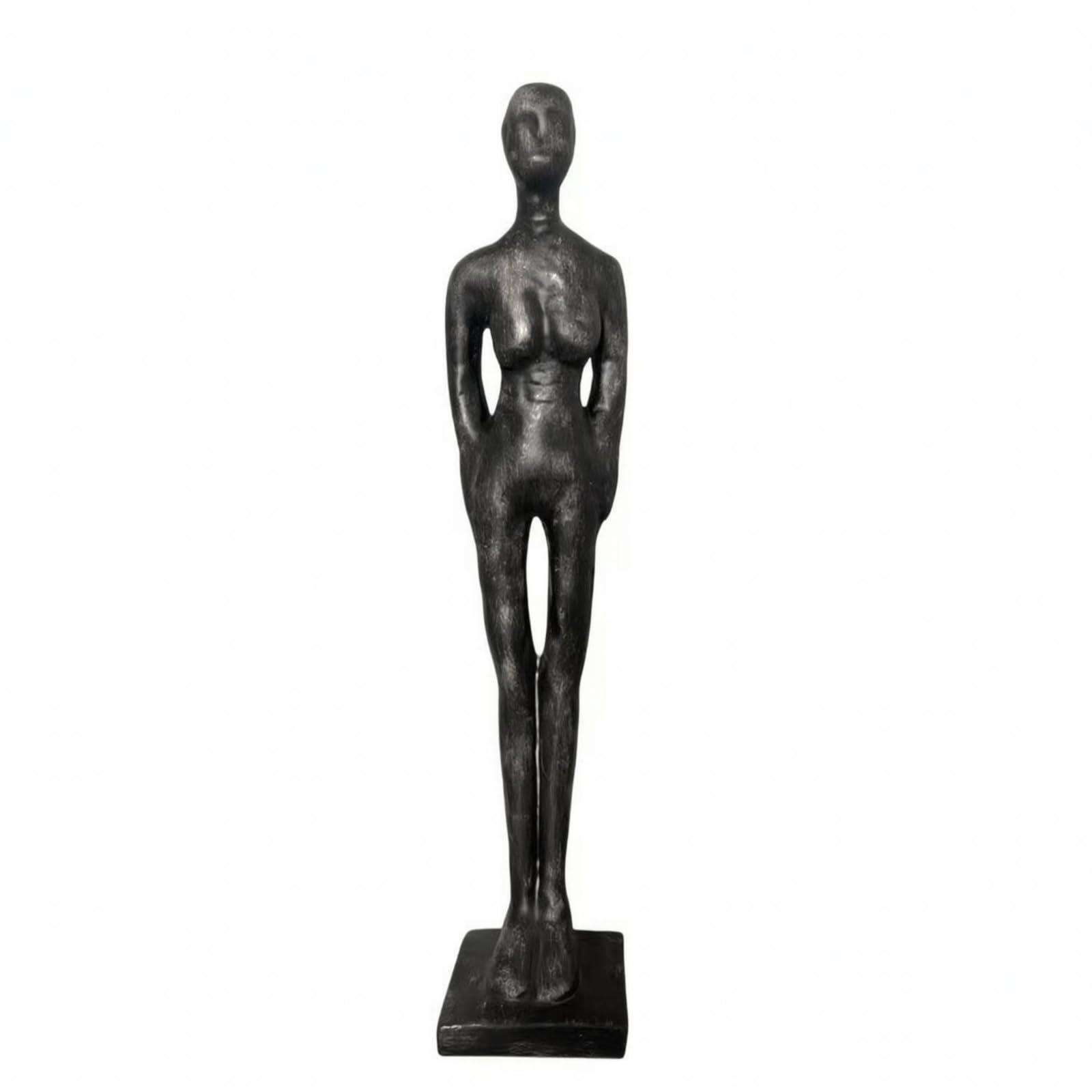 Qianly Escultura Figura Humana Minimalista | Artística, Escultura con Base Rectangular, para Oficina, Plateado, 39CM
