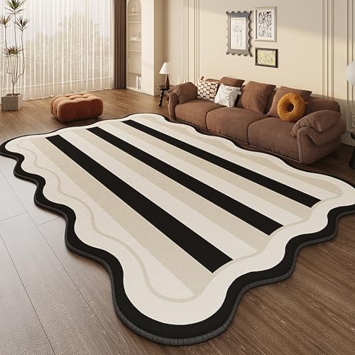 NEYTIIR Alfombra Moderna Irregular De Diseño Abstracto De Salón Grande De Pelo Corto - Alfombras De Habitación De Matrimonio, Dormitorio Y Comedor(N,60X90cm)