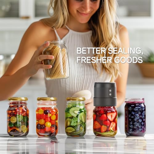 image for EASYERA Electric Mason Jar Vacuum Sealer Kit, Upgraded Dual-Head Auto-