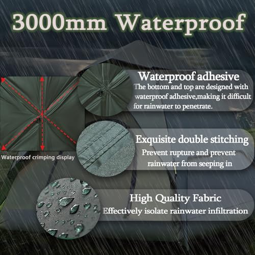 Camping Zelt 3 Personen Pop Up Zelt Doppelschicht Wasserdicht & Winddicht Ultraleichte Kuppelzelt Automatisches Sofortzelt, mit Abnehmbarer äußerer Zeltplane für Trekking, Familien, Rucksackreisen – Bild 6