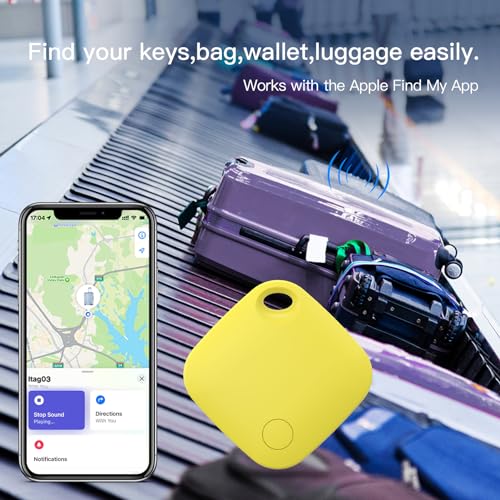 Image of Air Tracker Tag 4 Pack Bluetooth Luggage Tracker tag Locator Works with Apple Find My,Smart Tracker for Suitcase, Bag, Backpack, Wallet,Replaceable Battery Smart tag Item Finder