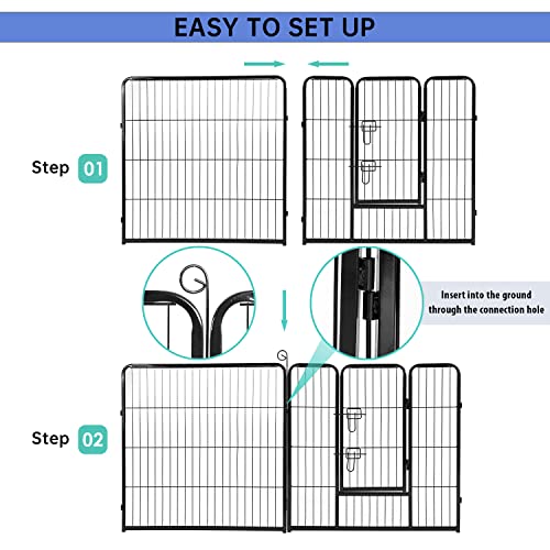 Image of BestPet | Dog Playpen | 32 Inch, 32 Panels | Heavy Duty Metal Pet Exercise Pen | Indoor Outdoor Fence Panels | Rust-Resistant, Removable, Tool-Free Setup | Anti-Skid, Expandable Design
