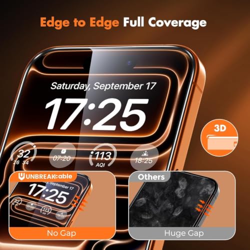 Image of vizer Military-Grade Tempered Glass Screen Protector for iPhone 17 Pro Max (6.9 Inch) | 9H Hardness Gorilla Protection, HD Crystal Clear, Anti-Fingerprint, Bubble-Free Easy Installation