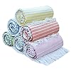 Native Fab Turkish Beach Towels – 6 Pack – Oversized 40″x71″ – 100% Cotton Quick Dry Lightweight Thin Sand Free – Extra Large Striped Towel for Adults, Travel, Bath, Swim, Camp – Multi 6 Colors