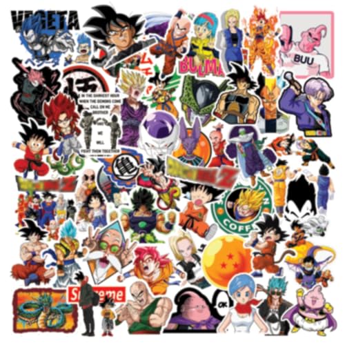 Image of CodersParadise 57-Pack Anime Fighter-Inspired Stickers - Waterproof Vinyl Aesthetic Decals for Laptop, Phone, Water Bottle, Notebook & Accessories - Cool Anime Character Sticker Set for Teens