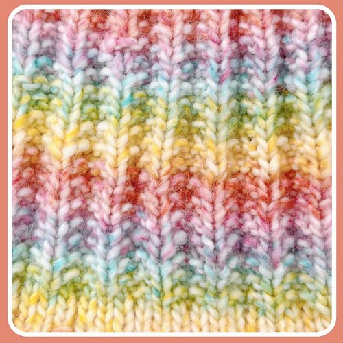 Image of 2 Pack Wool Blend Yarn, 2x3.5oz / 285yds, #3 DK, 20% Wool 80% Acrylic, Variegated, Single-Ply Soft Crochet & Knitting Wool Yarn for Sweaters, Scarves, Hats (Rainbow)