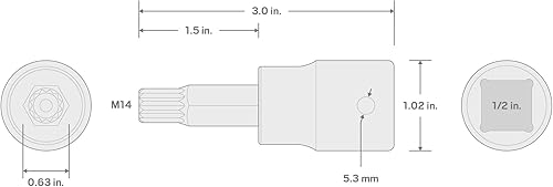 Miniatura 4 de TEKTON 12 pulgada Drive x MT14 Zócalo de punta de impacto cuadrado triple resistente a manipulaciones  SIB29214