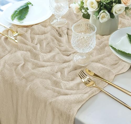 Anstore Käsetuch Tischläufer Beige 80x300cm Waschbar Tischband Beige, Tischläufer Musselin Meterware Dekostoff Table Runner für Hochzeit Party Geburtstag Dekor Küche Tisch Dekoration Drinnen Urlaub Anstore Käsetuch Tischläufer Beige 80x300cm Waschbar Tischband Beige, Tischläufer Musselin Meterware Dekostoff Table Runner für Hochzeit Party Geburtstag Dekor Küche Tisch Dekoration Drinnen Urlaub