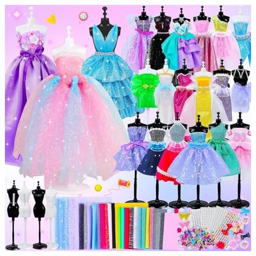1000+ Fashion Designer Kit for Girls, Sewing Kit with 4 Mannequins, DIY Art & Craft Activity for Kids, Girl Toys for Age 3 4 5 6 7 8 9 10 11 12+ Year Old Gifts