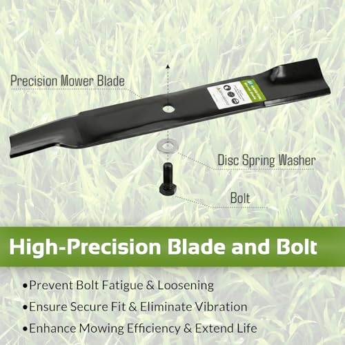 GardTok 3 Pack High Lift Mower Blades with 3 Bolts & 3 Washers for 50" Toro TimeCutter SS5000 MX5060 Z5000, Fits 115-5059-03 110-6837-03 112-9759-03, 17.5 Inch Heavy Duty Steel Replacement Kit by GardTok - Used condition - Image 7