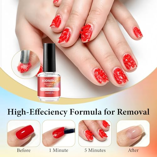 Image of JODSONE Gel Nail Polish Remover Kit Set with 15ml Gel Nail Polish Remover,Cuticle Oil,Latex Tape,Cuticle Removers Liquid,Cuticles Trimmer,Removers Manicure Tool Set for Home Use,No Soaking Wrapping