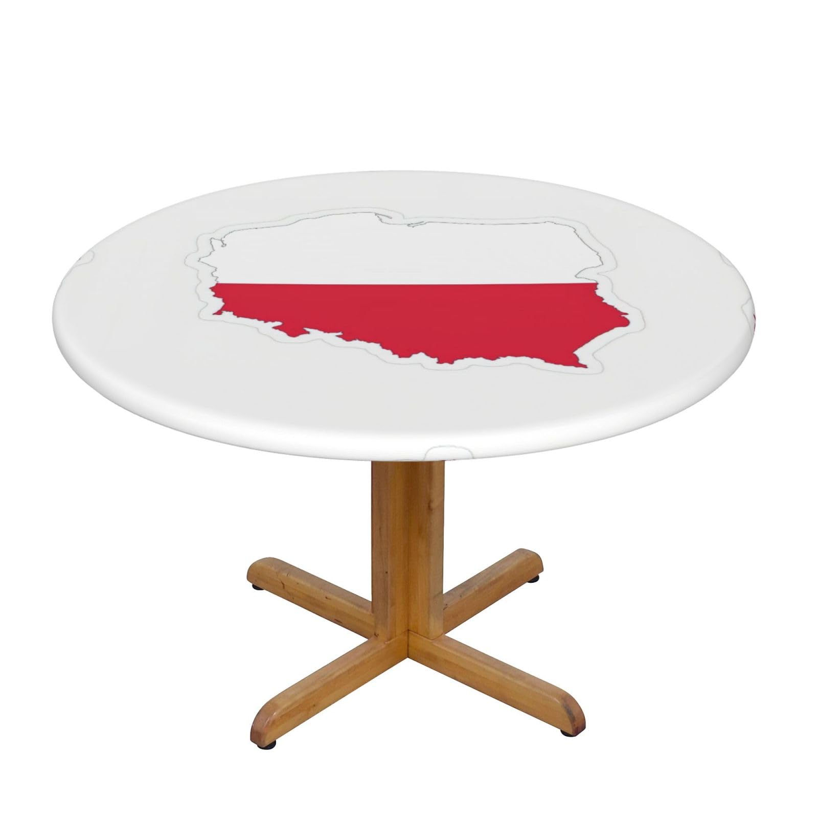 Polish Flag Map Print Oxford Wipeable Tablecloth Oil-Resistant Outdoor Table Cover Reusable Birthday Table Protector