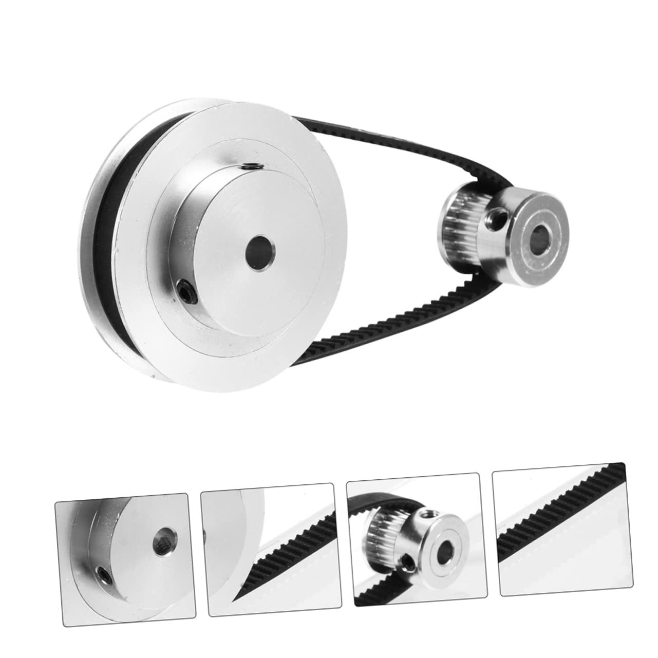Mobestech 3sets Aluminium Alloy Synchronous Wheel Pulley Timing Belt Reduction Gear for Efficient Transmission Rustproof Design for Mechanical Models and Printer Supplies