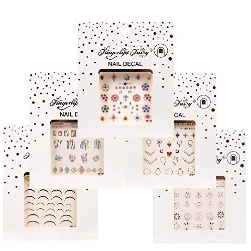 Valentines gift Waterproof Nail Art Stickers Self-Adhesive Nail Sticker, 3D Bronzing Laser Nail Stickers 5 Sheets 200pcs Art Designs for Girls and Women Valentines gift Waterproof Nail Art Stickers Self-Adhesive Nail Sticker, 3D Bronzing Laser Nail Stickers 5 Sheets 200pcs Art Designs for Girls and Women