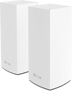 Linksys Velop MX10600 Tri-Band Whole Home Mesh WiFi 6 System (AX5300) - WiFi Router, Extender, Booster up to 6000 sq ft, 4x Faster Speed 100+ Devices, MU-MIMO & Parental Controls - White , Pack of 2