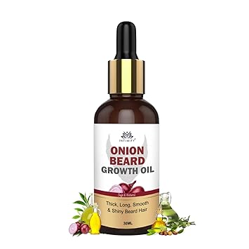 INTIMIFY Onion Beard Growth Oil | Dadhi Badhane Wala Oil | Beard Oil for Patchy And Uneven Beard | Mustache Growth Oil For Men With Jajoba Oil (30 ml - Pack of 1)