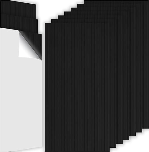 Miniatura 11 de Paquete de 10 paneles acústicos, paneles de pared grandes de 47 x 24 x 0.38 pulgadas, paneles autoadhesivos que absorben el sonido, paneles a prueba