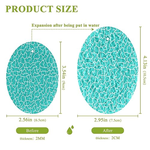 Image of Vintage Turquoise Green Kitchen Sponges Cleaning Dish Sponges Non-Scratch Natural Scrubber Sponge for Kitchen Bathroom Cars, pack of 3