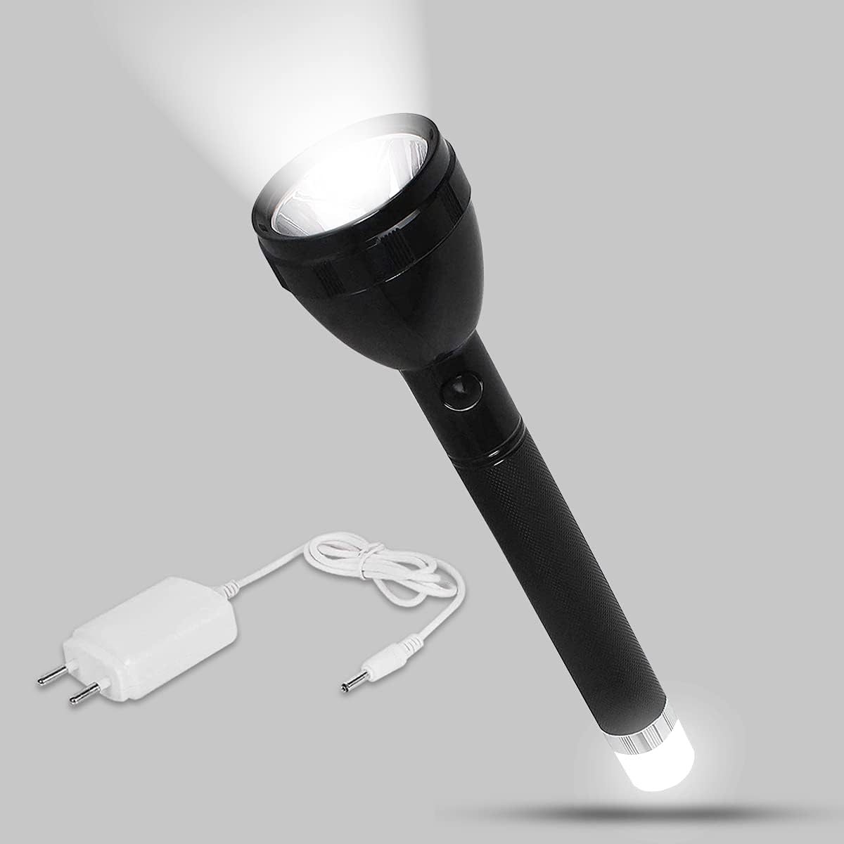 Pick Ur Needs Rechargeable LED Torch Light | 800 Lumens Long Range Flashlight Up to 1KM | Dual Mode Emergency Search Light for Home, Outdoor, Army, Camping, Waterproof (Black)
