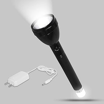 Pick Ur Needs Rechargeable LED Torch Light | 800 Lumens Long Range Flashlight Up to 1KM | Dual Mode Emergency Search Light for Home, Outdoor, Army, Camping, Waterproof (Black) - image, photos